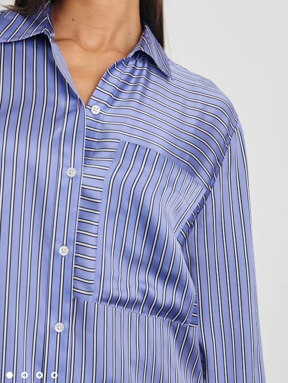 Rails 100% Silk Blue Striped Button-Up Spencer Shirt Moonlight Stripe - Size S - Picture 13 of 14